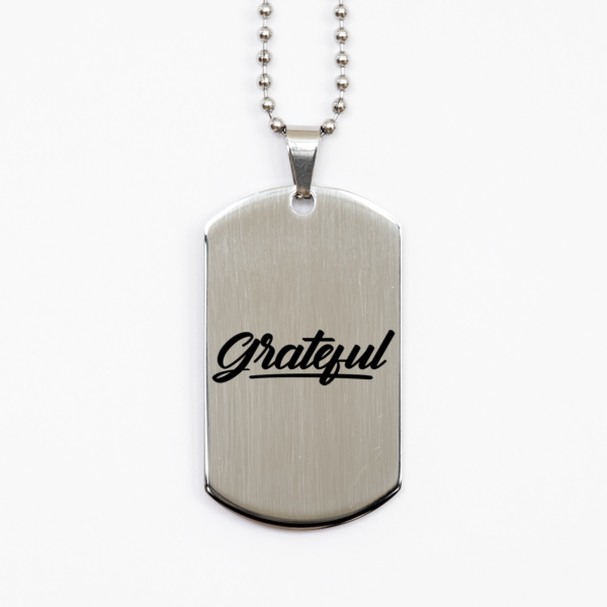 Grateful, Silver Dog Tag Bracelet. Model 60061