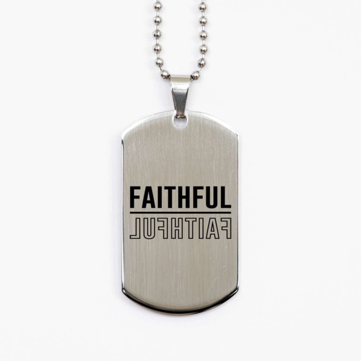 Faithful, Silver Dog Tag Bracelet. Model 60061
