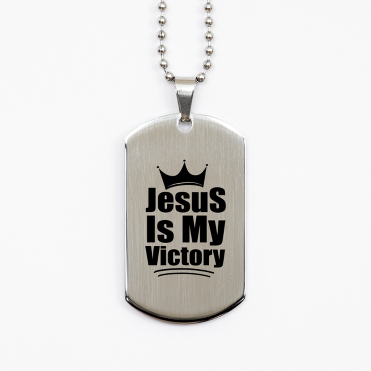 Jesus is My Victory, Silver Dog Tag Bracelet. Model 60061