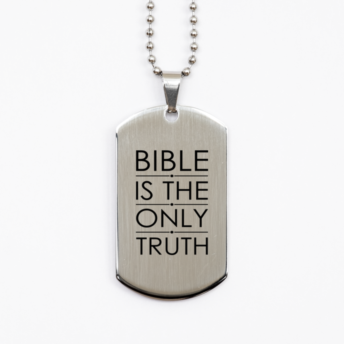 Bible is the Only Truth, Silver Dog Tag Bracelet. Model 60061