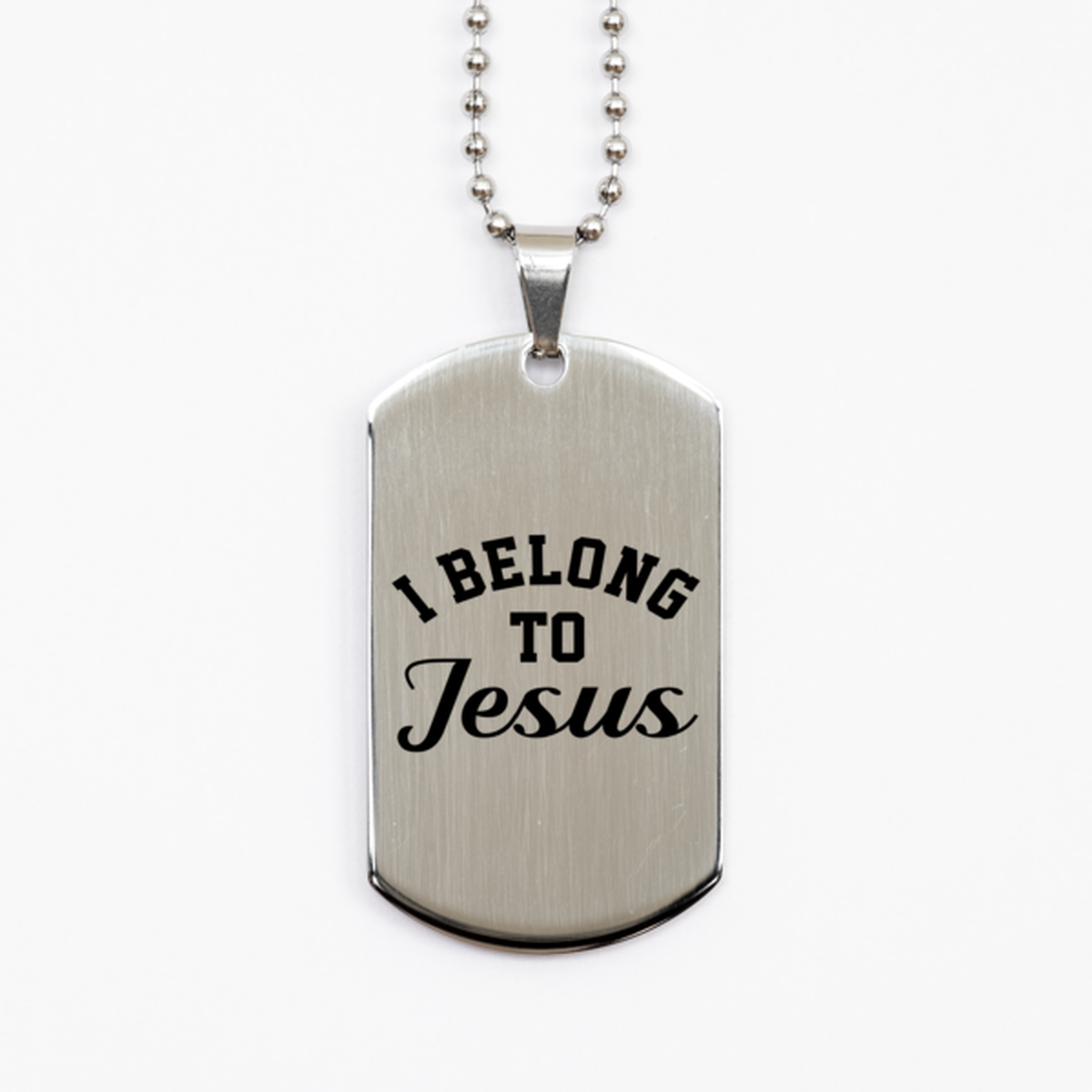 I Belong to Jesus, Silver Dog Tag Bracelet. Model 60061
