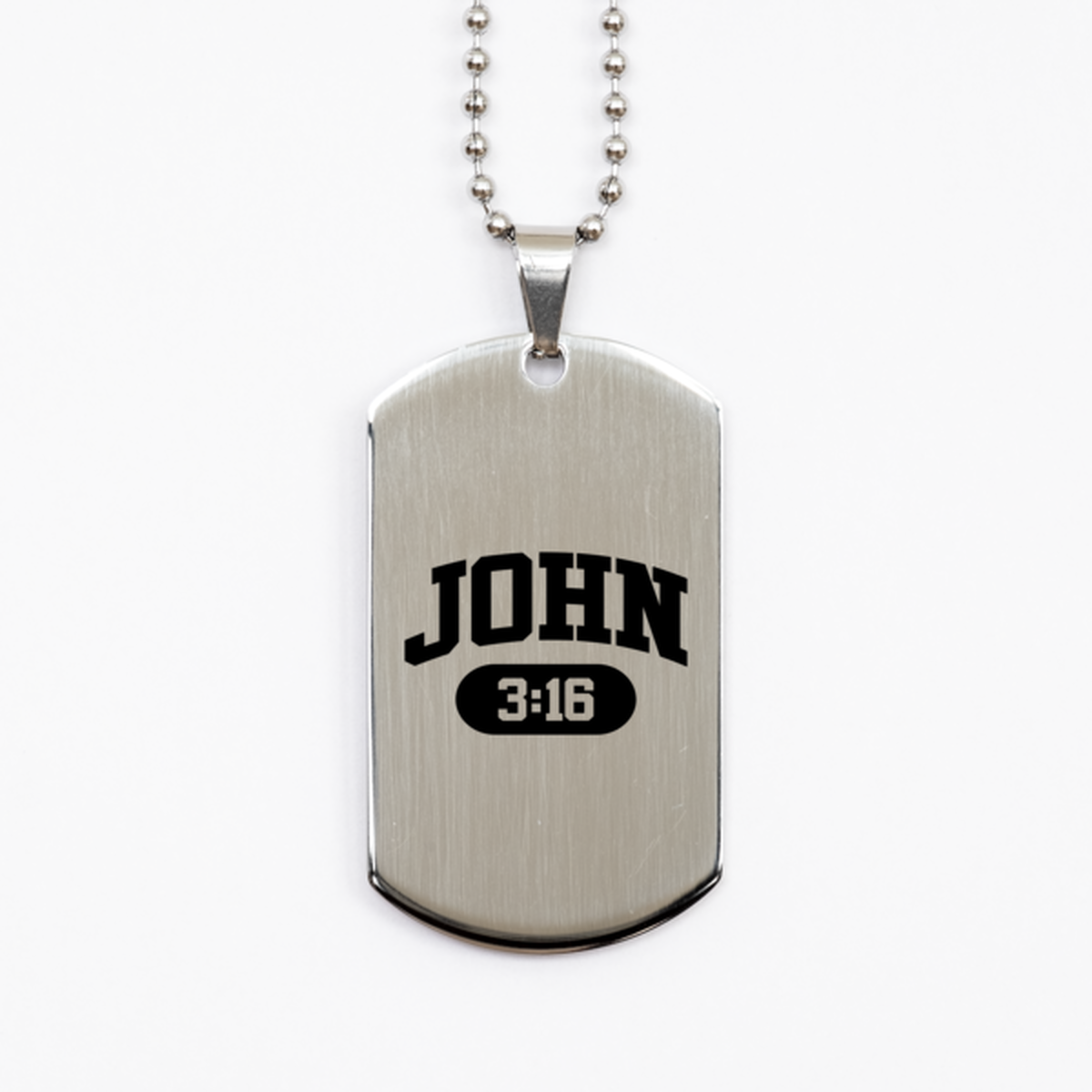 John 3:16, Silver Dog Tag Bracelet. Model 60061