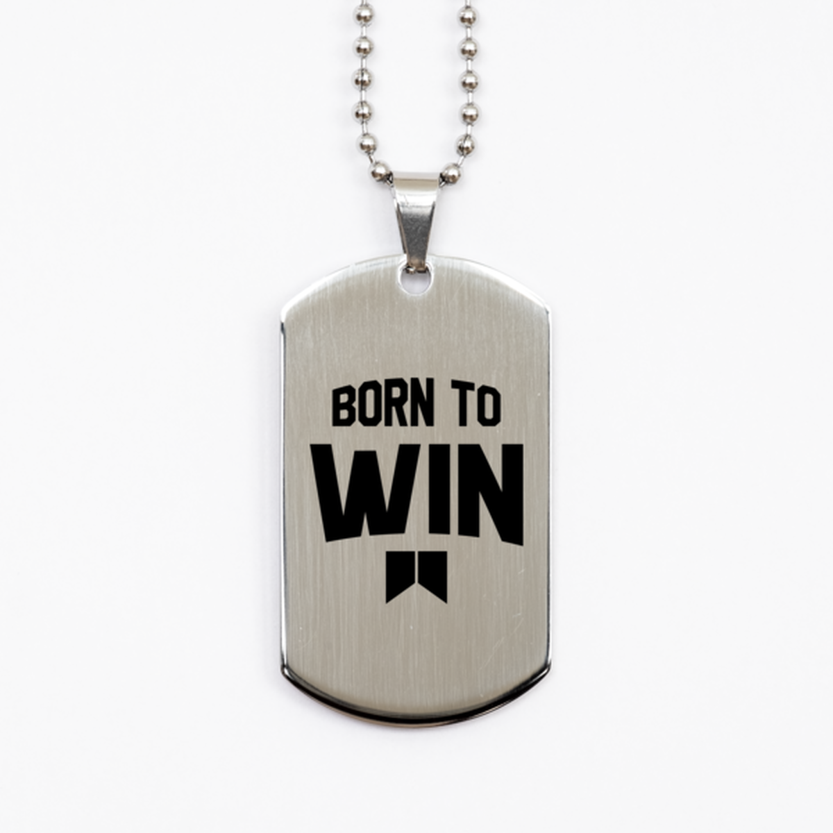 Born to Win, Silver Dog Tag Bracelet. Model 60061