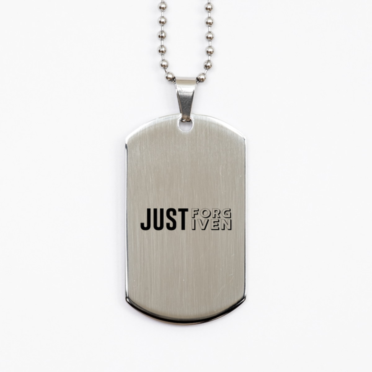 Just Forgiven, Silver Dog Tag Bracelet. Model 60061