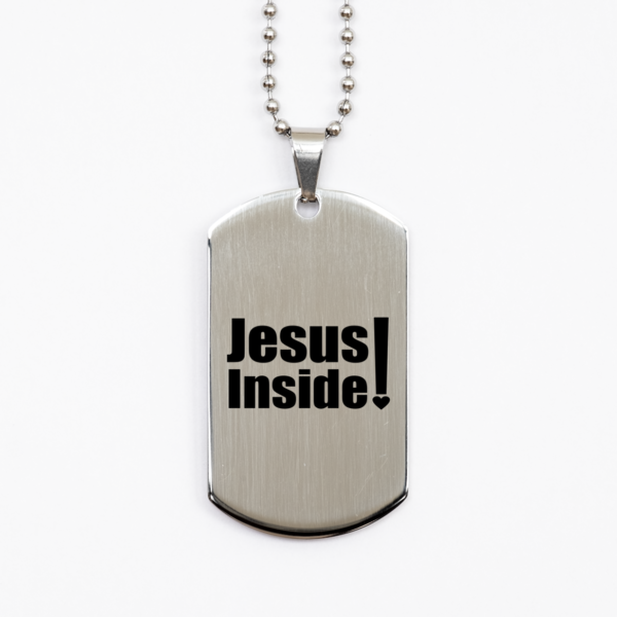 Jesus Inside, Silver Dog Tag Bracelet. Model 60061