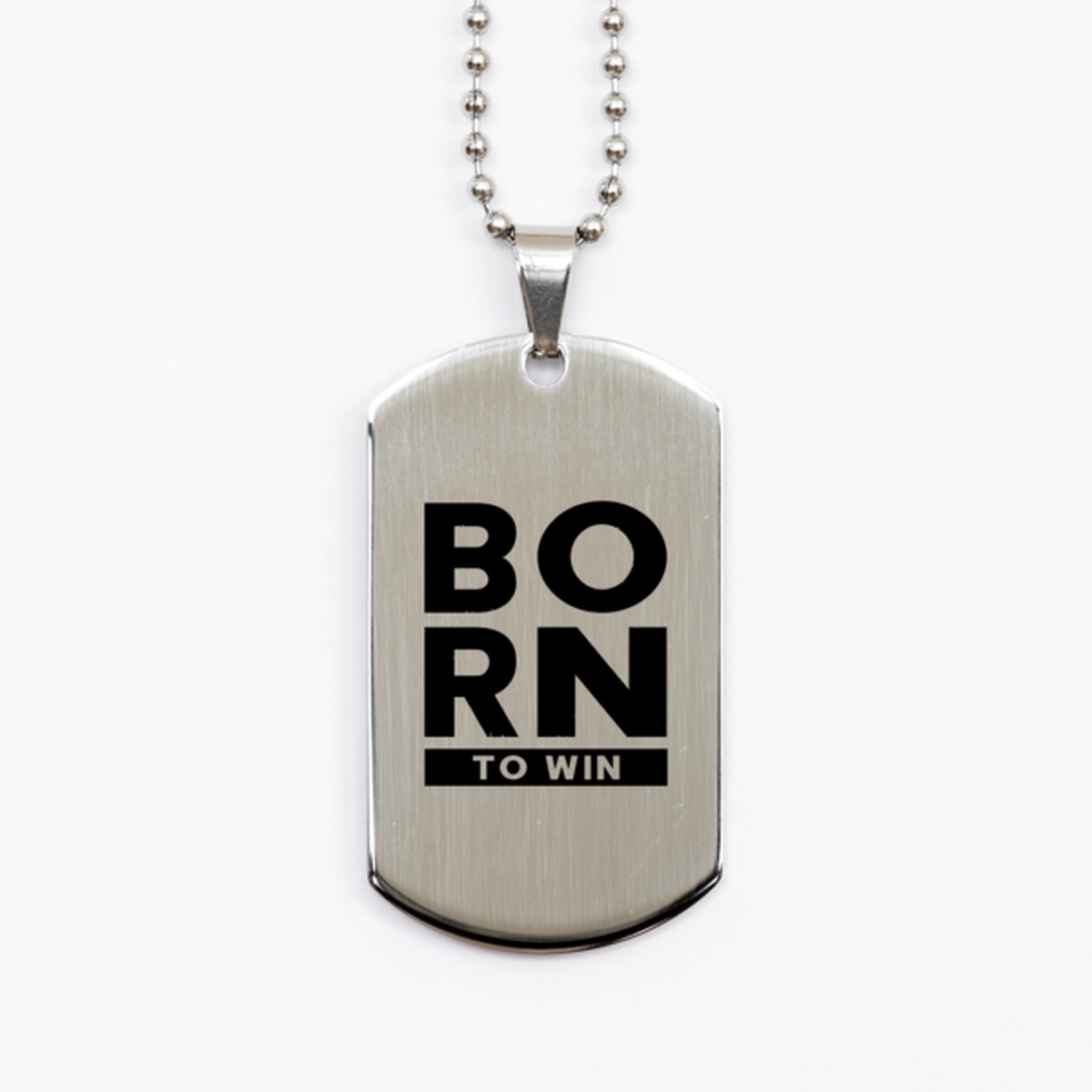 Born to Win, Silver Dog Tag Bracelet. Model 60061