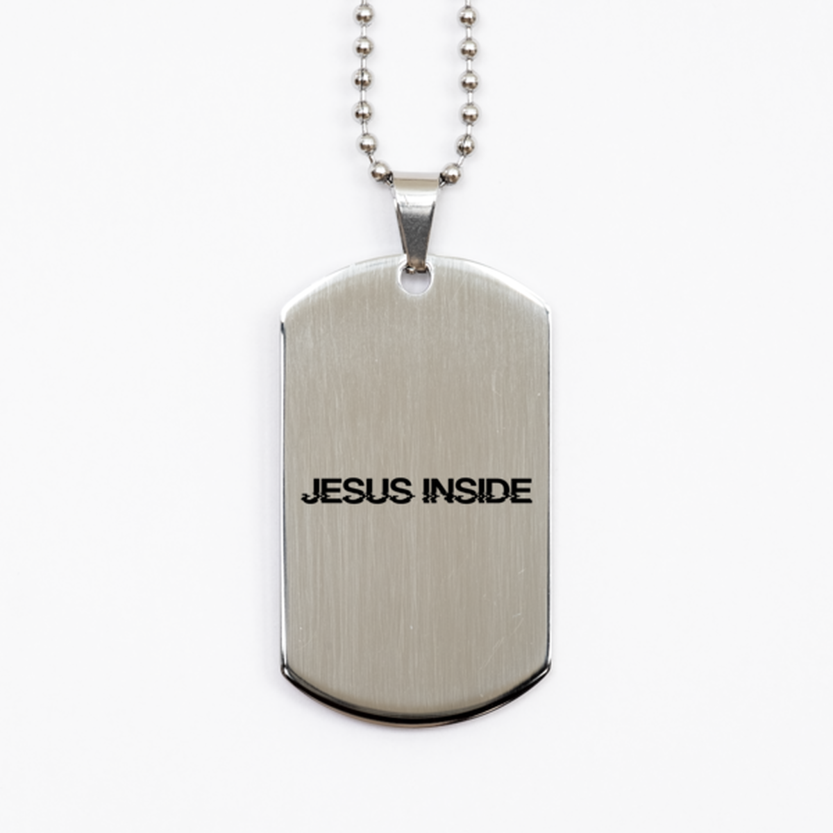 Jesus Inside, Silver Dog Tag Bracelet. Model 60061