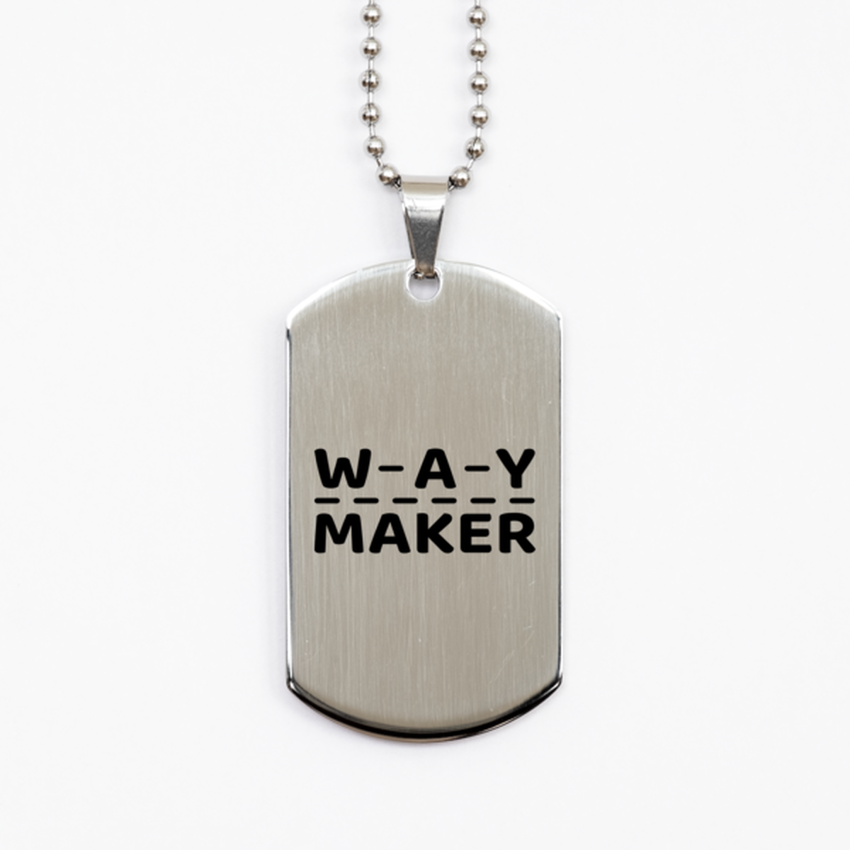 Way Maker, Silver Dog Tag Bracelet. Model 60061