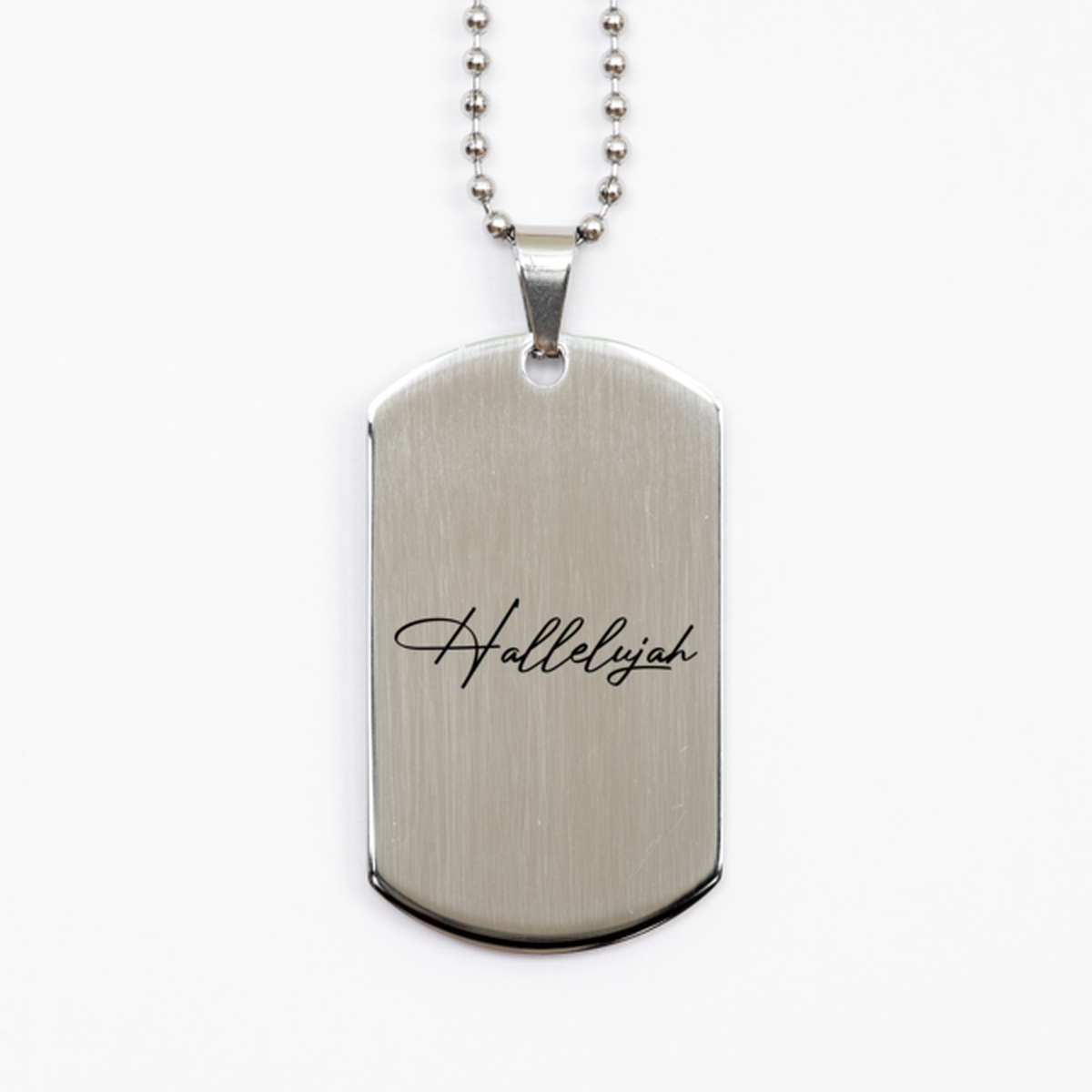 Hallelujah, Silver Dog Tag Bracelet. Model 60061