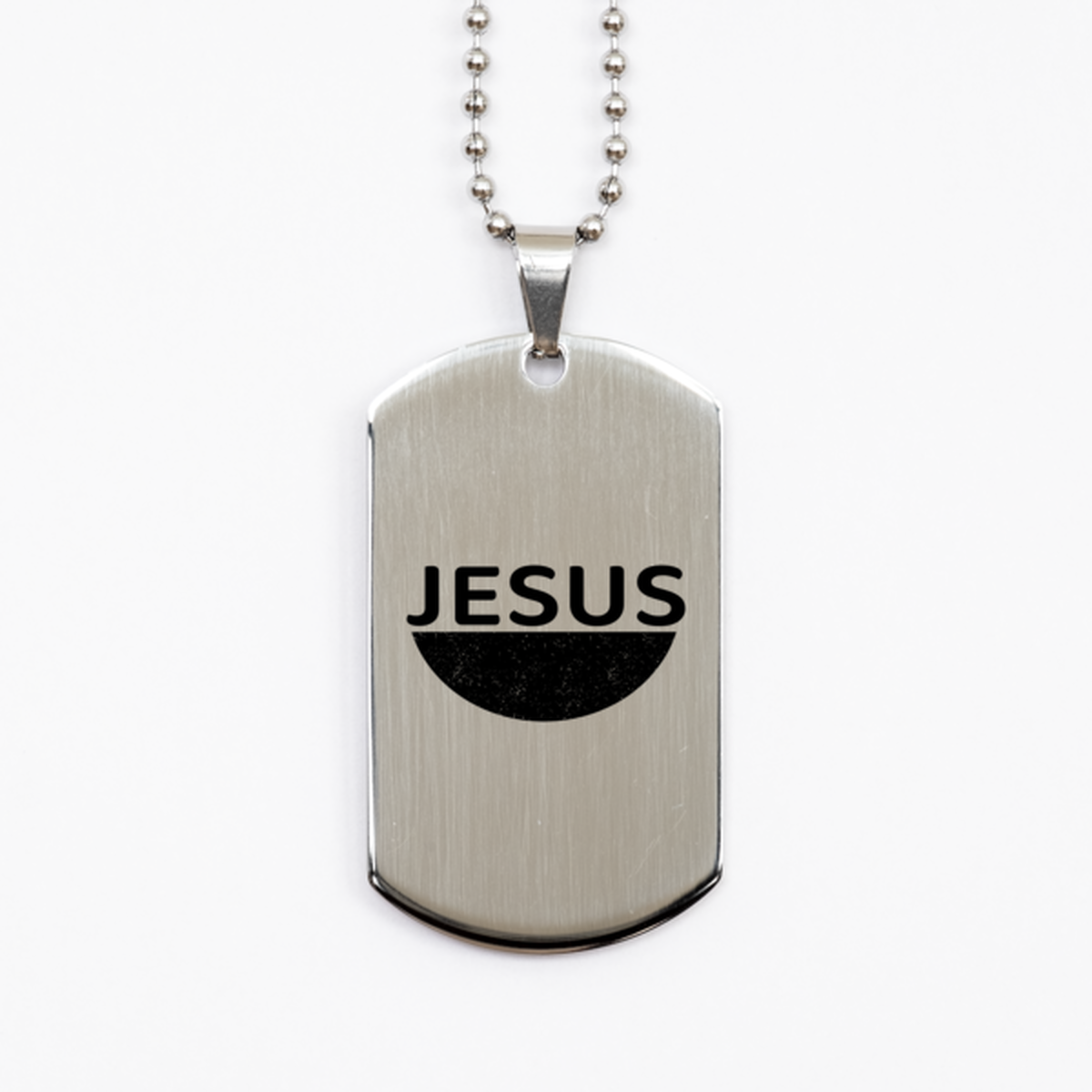 Jesus Loves You 2, Silver Dog Tag Bracelet. Model 60061