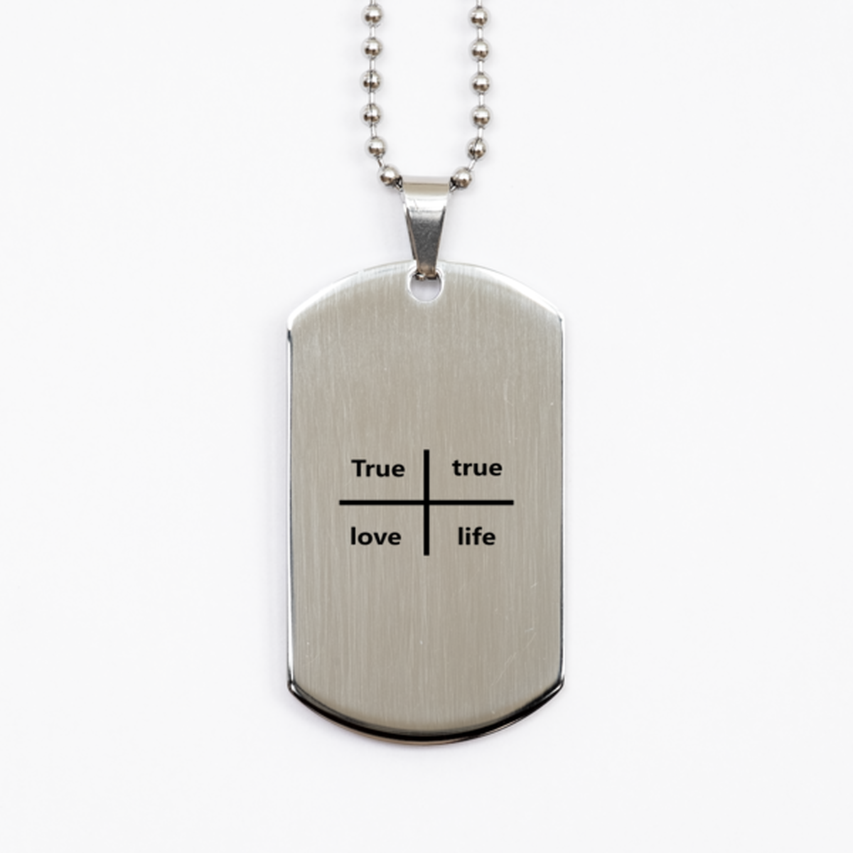 True True Love Life, Silver Dog Tag Bracelet. Model 60061