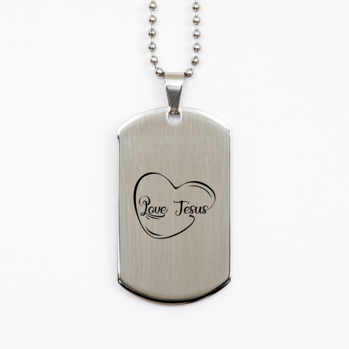 Love Jesus, Silver Dog Tag Bracelet. Model 60061