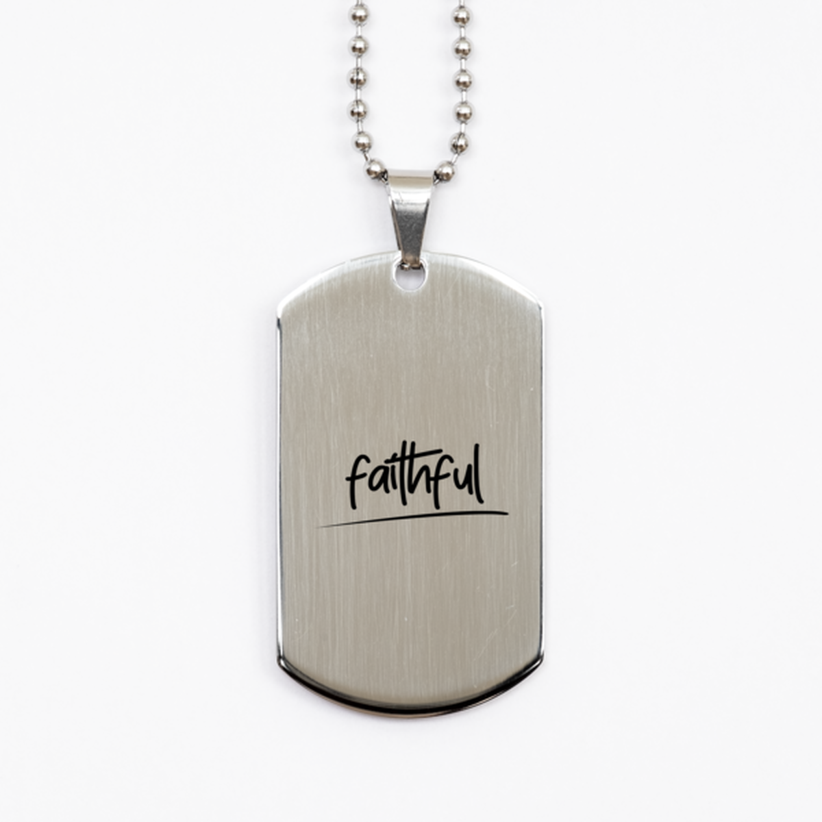 Faithful 2, Silver Dog Tag Bracelet. Model 60061