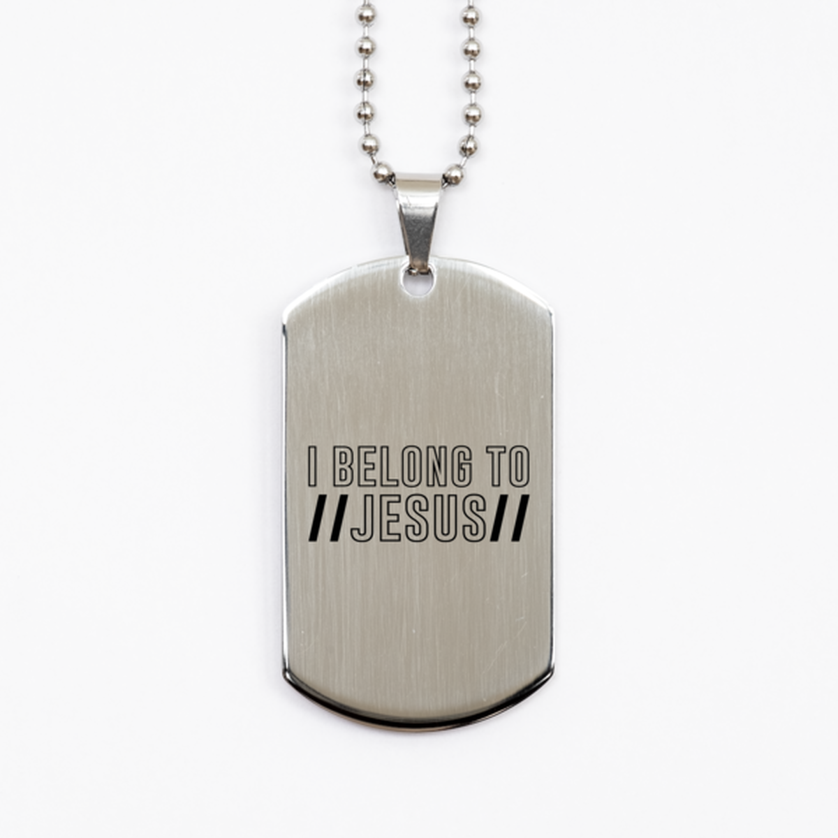 I Belong to Jesus 3, Silver Dog Tag Bracelet. Model 60061