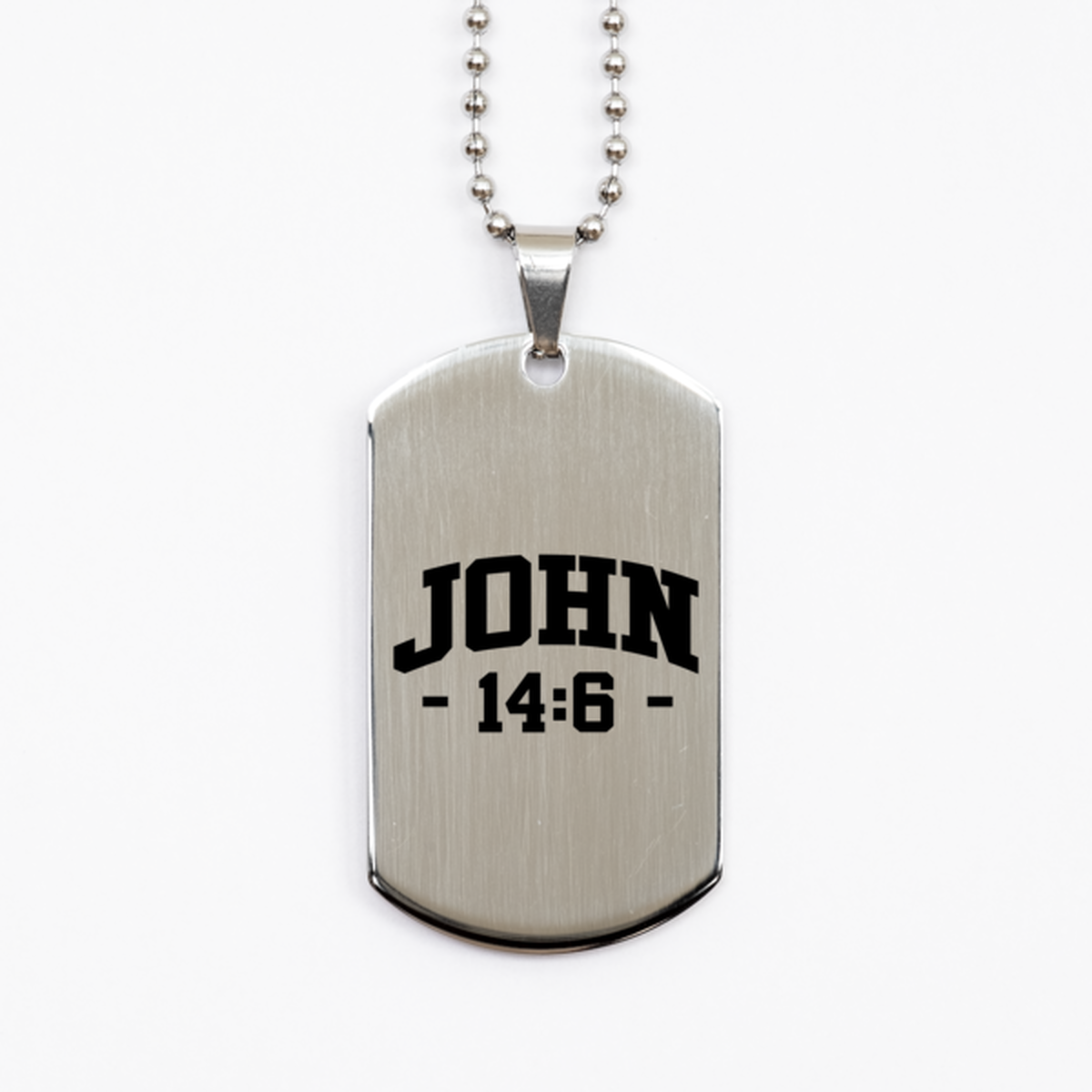 John 14:6 - 2, Silver Dog Tag Bracelet. Model 60061