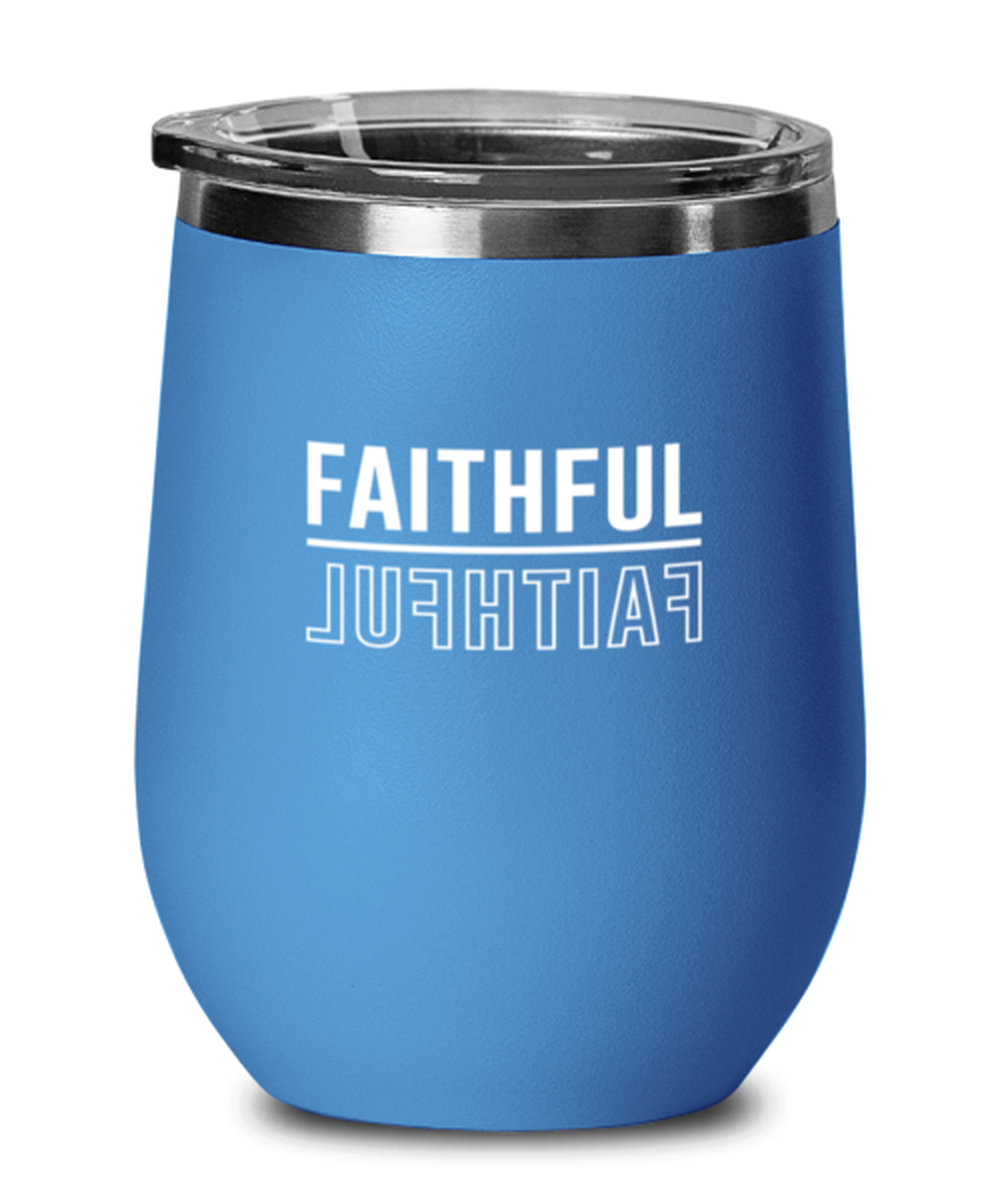 Faithful, blue drinkware metal glass. Model 60062