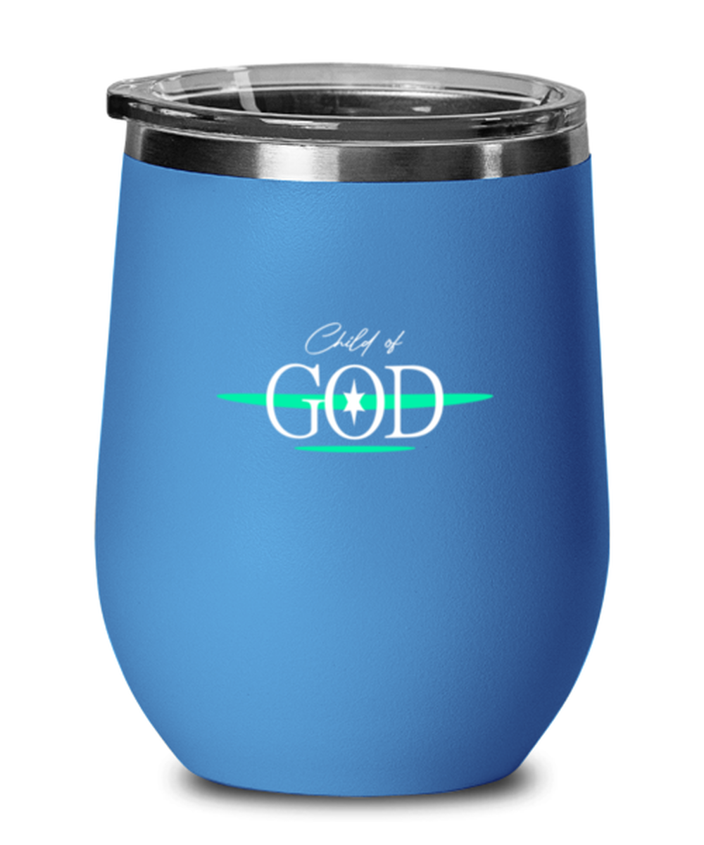 Child of God, blue drinkware metal glass. Model 60062