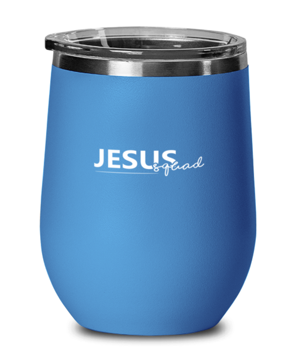 Jesus Squad, blue drinkware metal glass. Model 60062