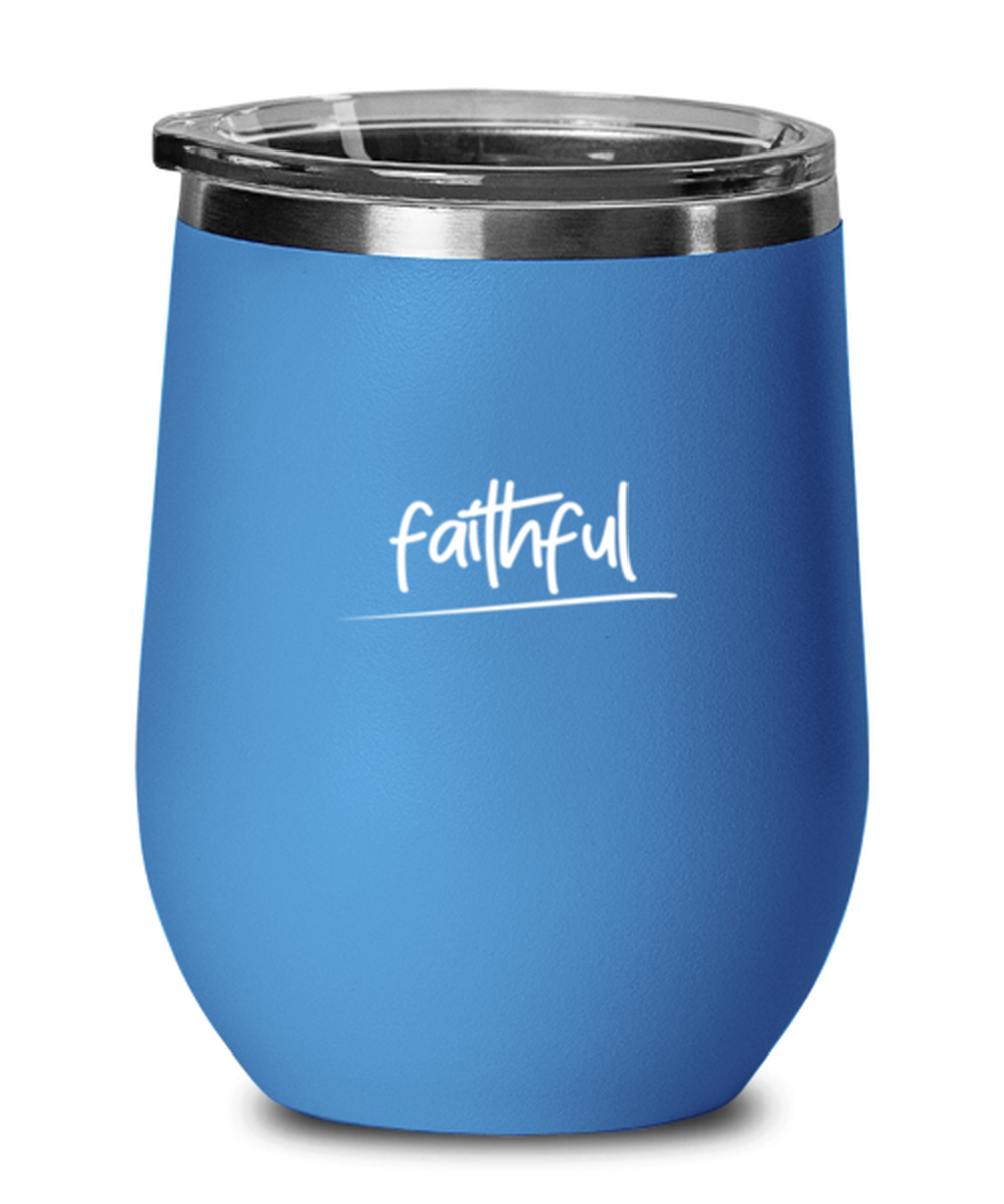 Faithful 2, blue drinkware metal glass. Model 60062