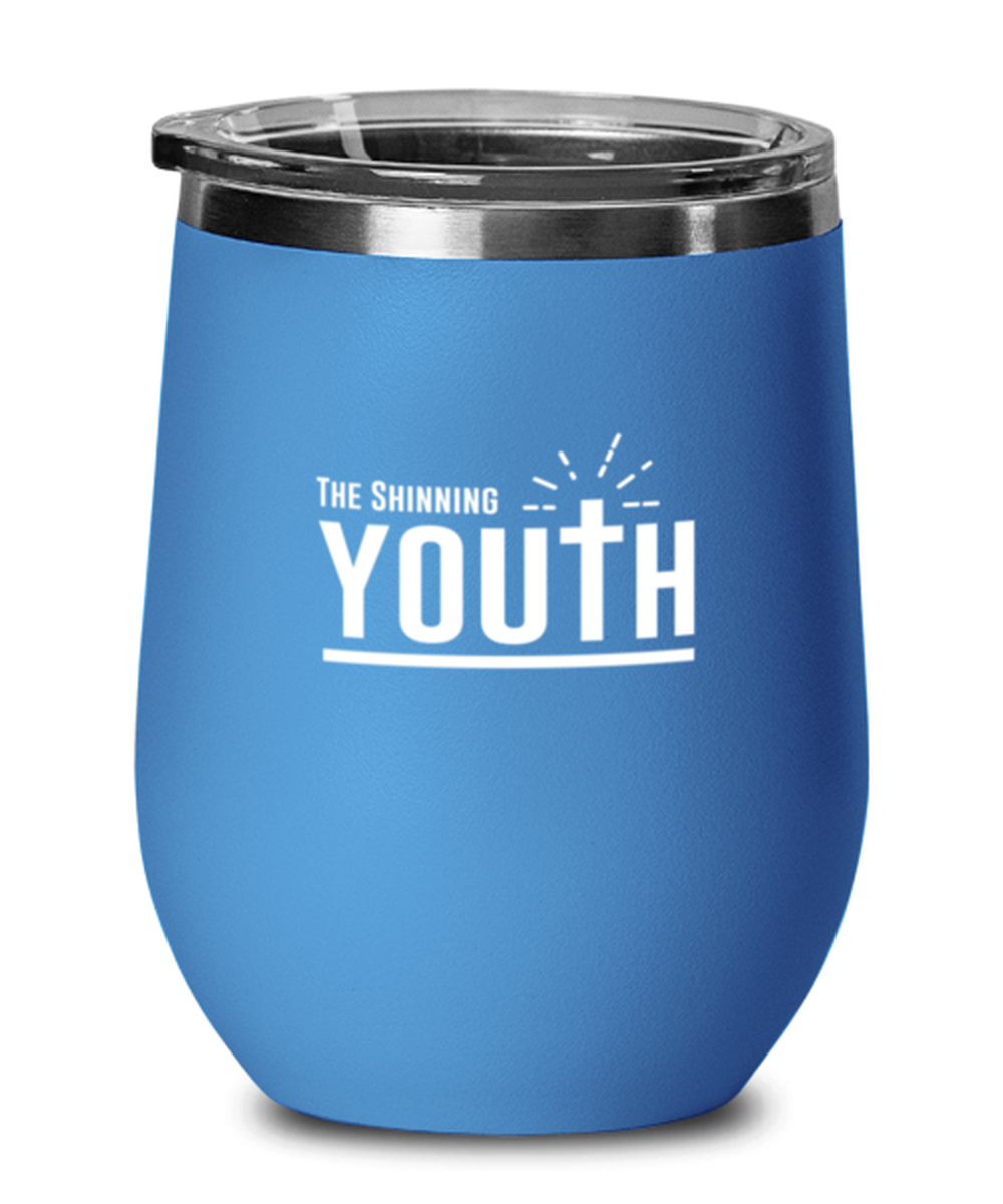 The Shining Youth, blue drinkware metal glass. Model 60062