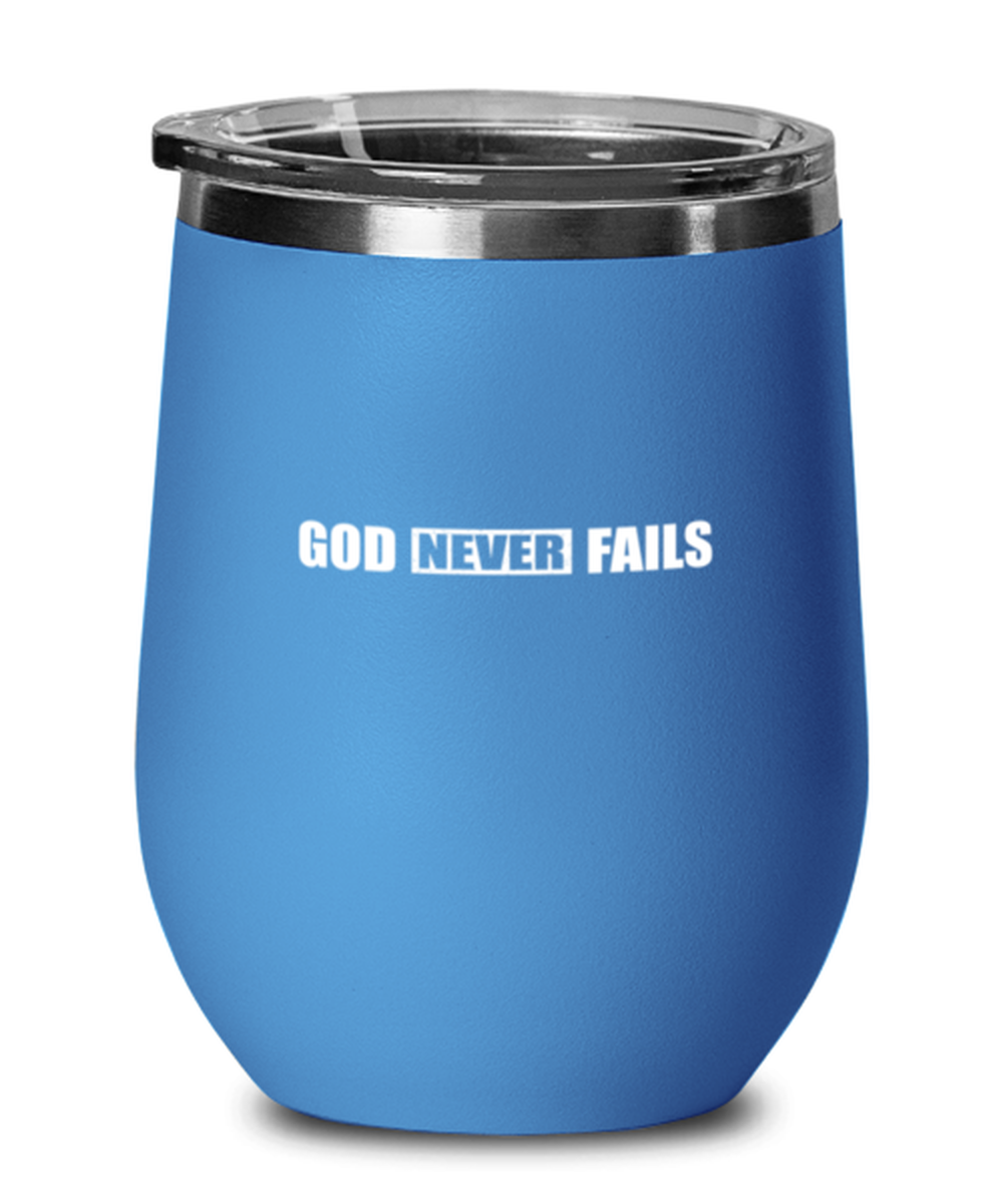 God Never Fails 3, blue drinkware metal glass. Model 60062
