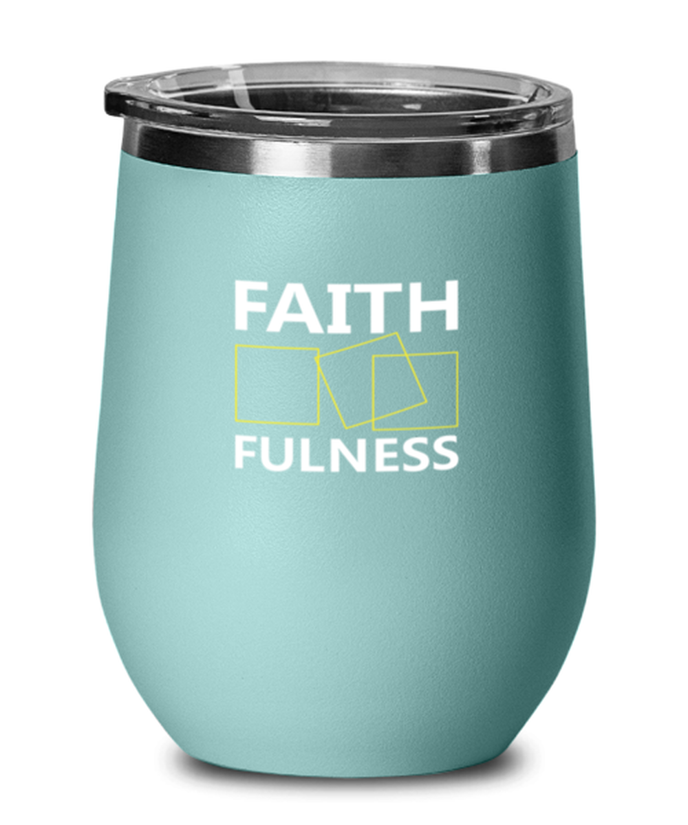 Faithfulness, teal drinkware metal glass. Model 60063