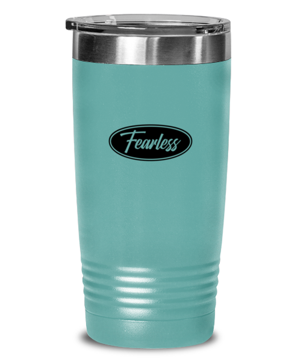 Fearless, teal tumbler. Model 60064
