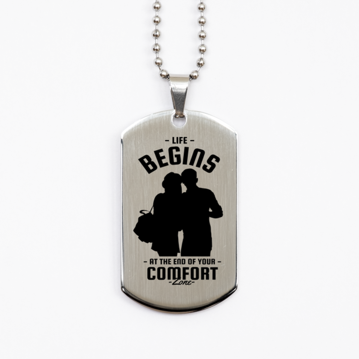 Life Begins at the End, Silver Dog Tag. Model 60067