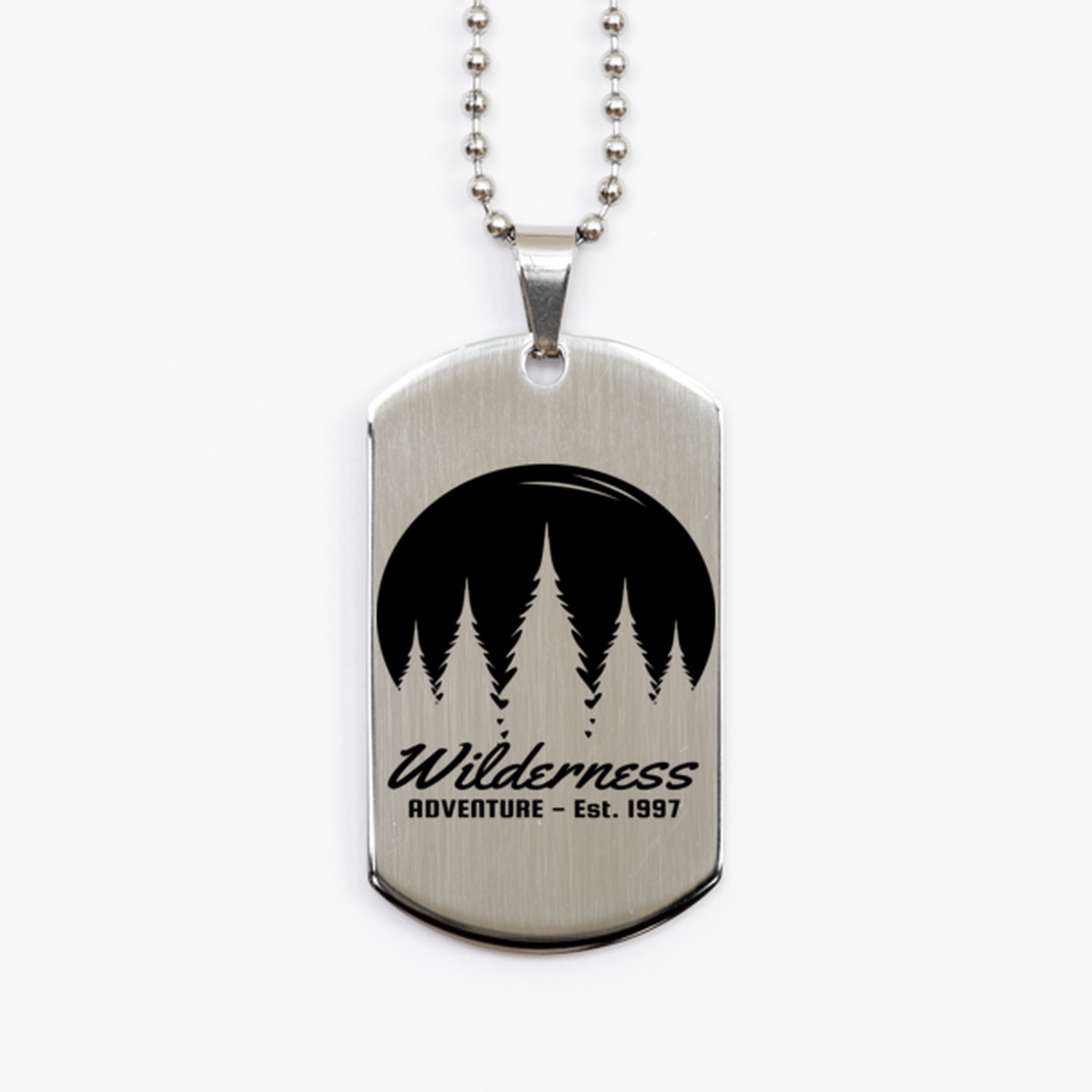 Wilderness Adventures, Silver Dog Tag. Model 60067
