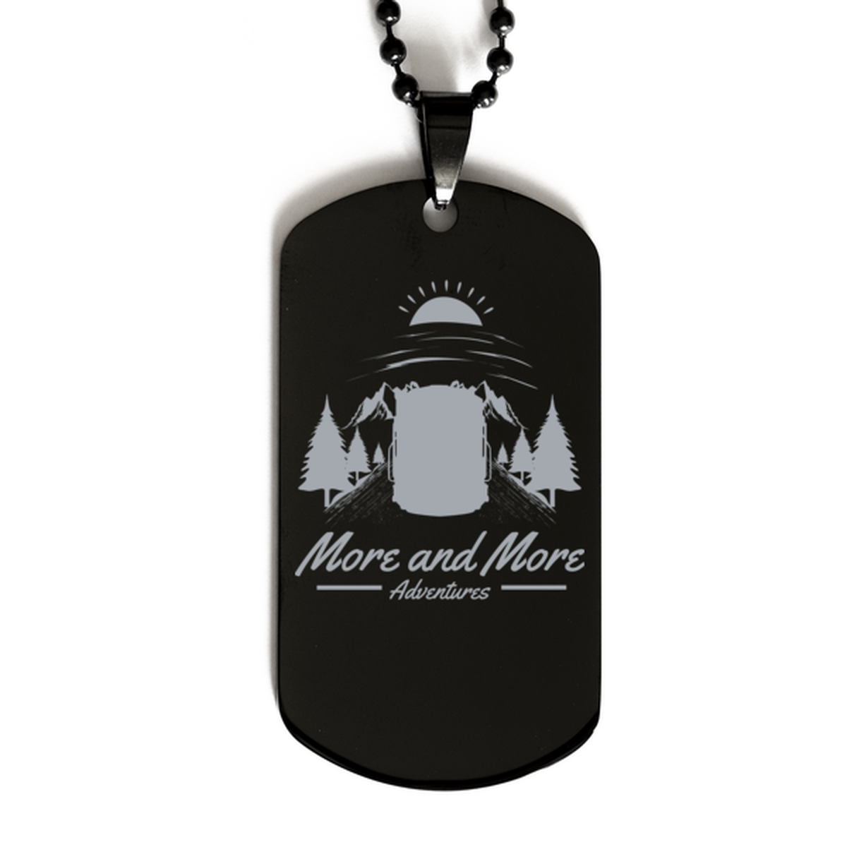 More and More Adventure, Black Dog Tag. Model 60068