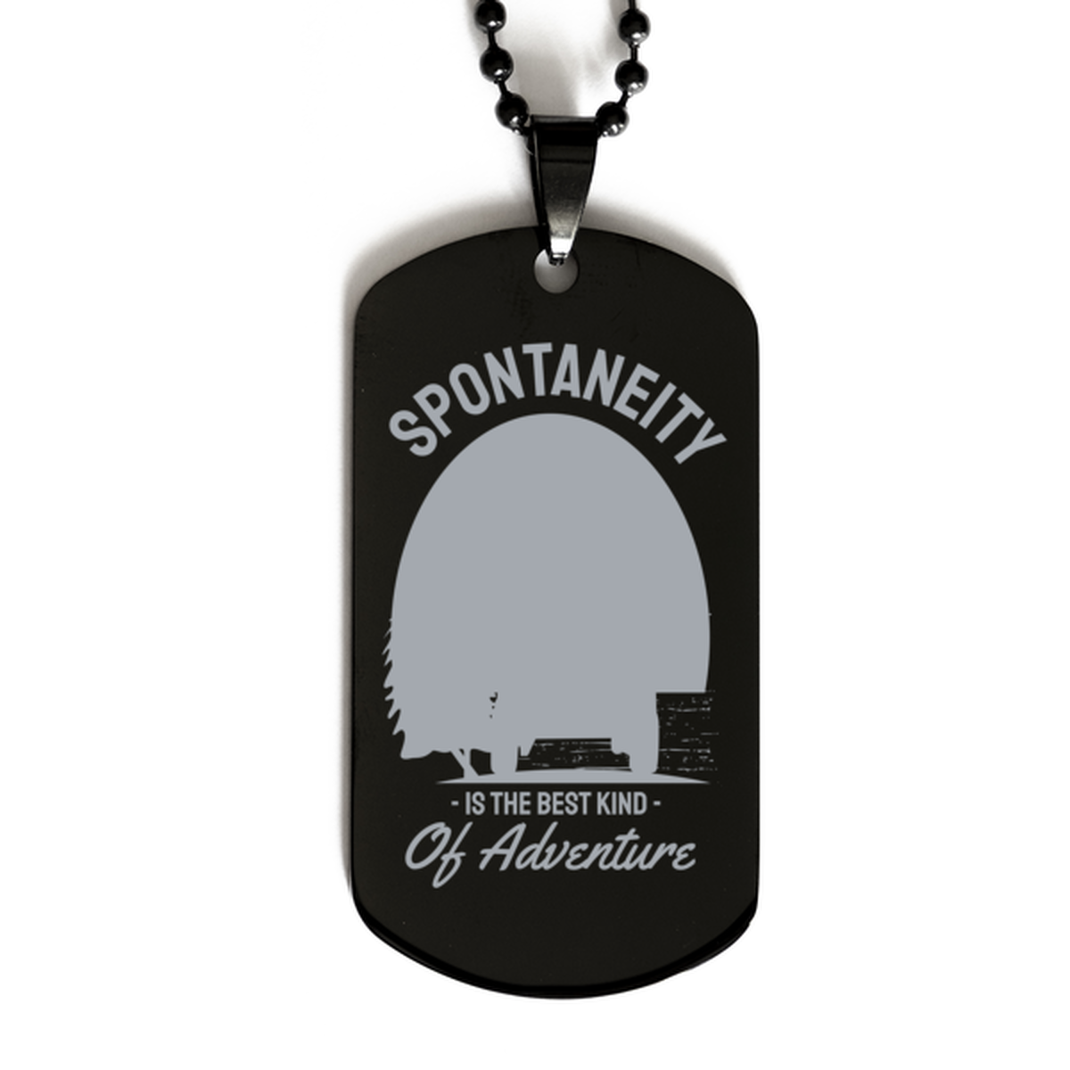 Stay Wild, Black Dog Tag. Model 60068