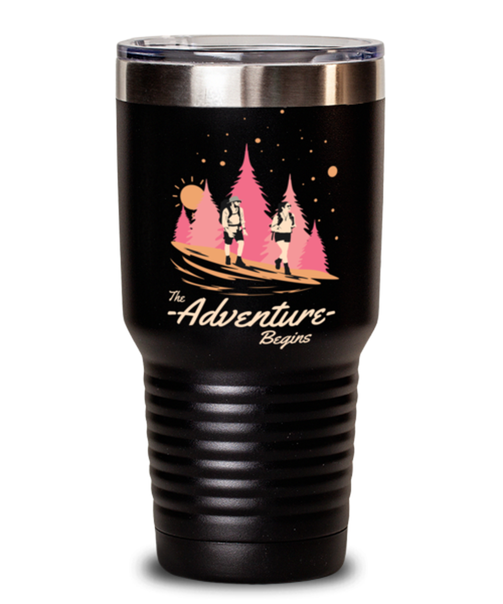 The Adventure Begins, black Tumbler 30oz. Model 60071