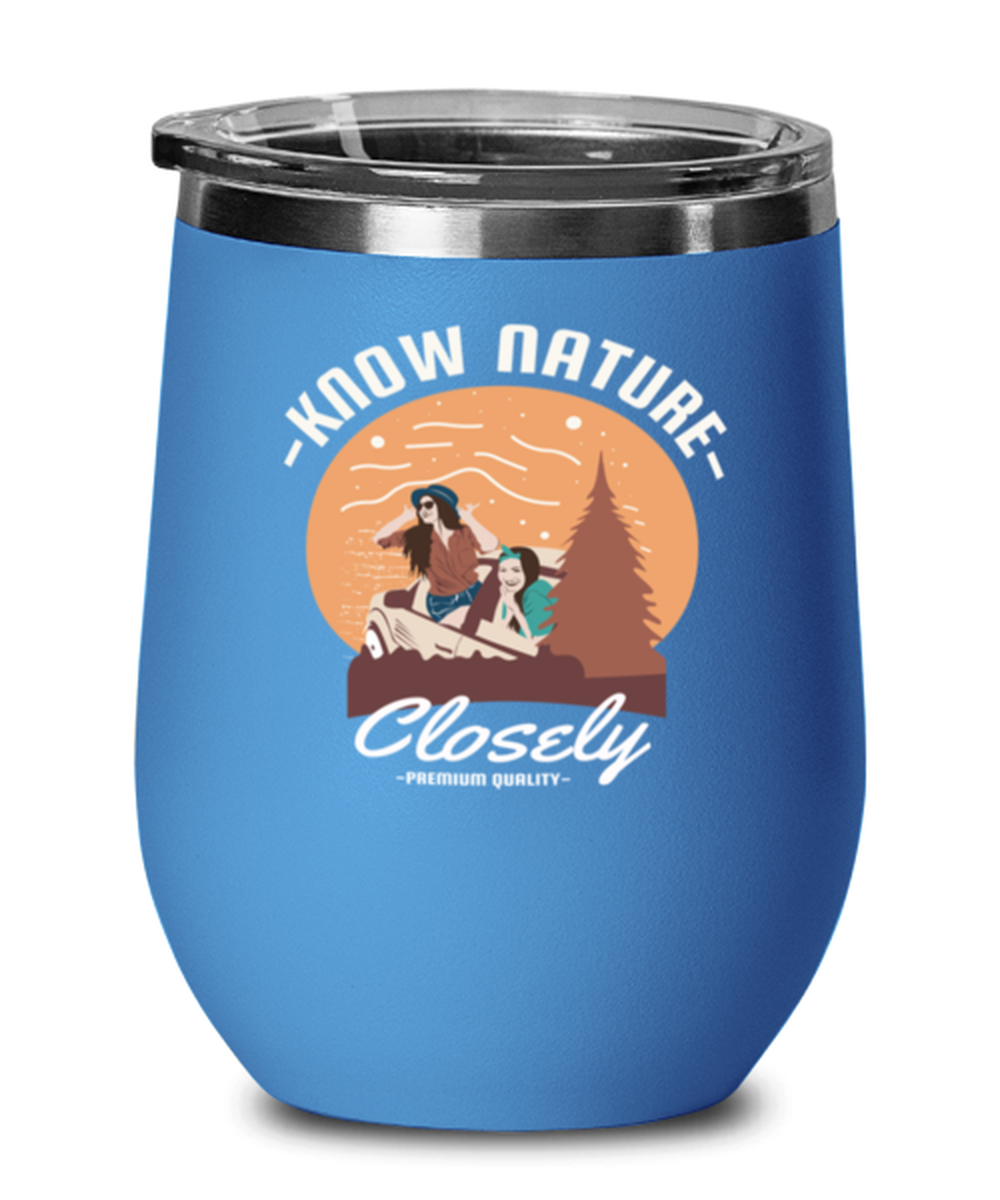 Know Nature Closely, blue Wineglass. Model 60072