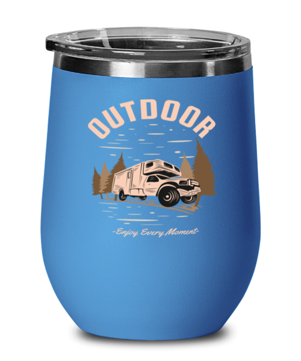 Outdoor Enjoy Every Moment, blue Wineglass. Model 60072