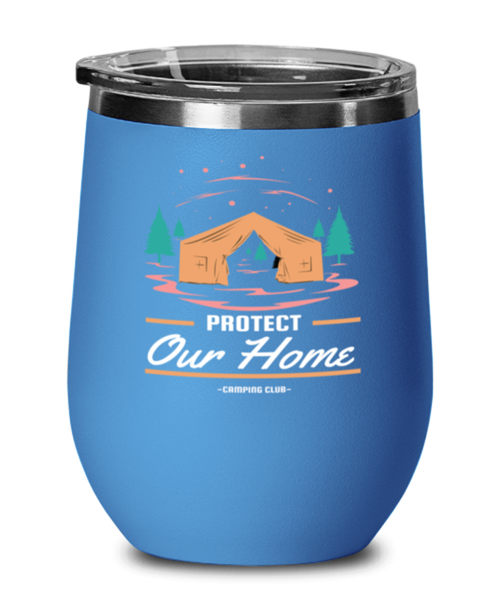 Protect Our Home, blue Wineglass. Model 60072