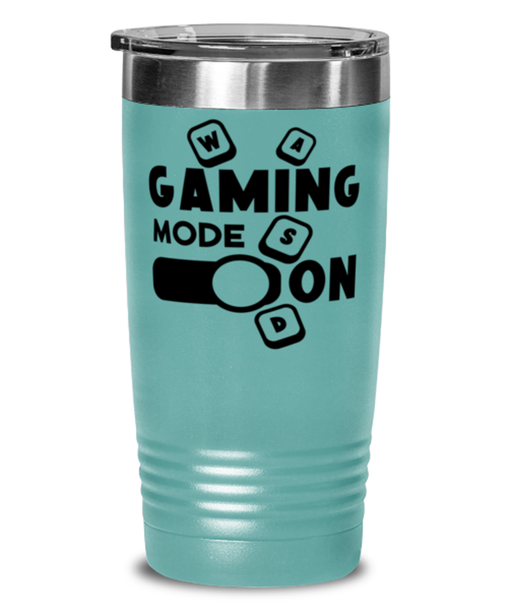 Gaming mode on , teal Tumbler 20oz. Model 60075