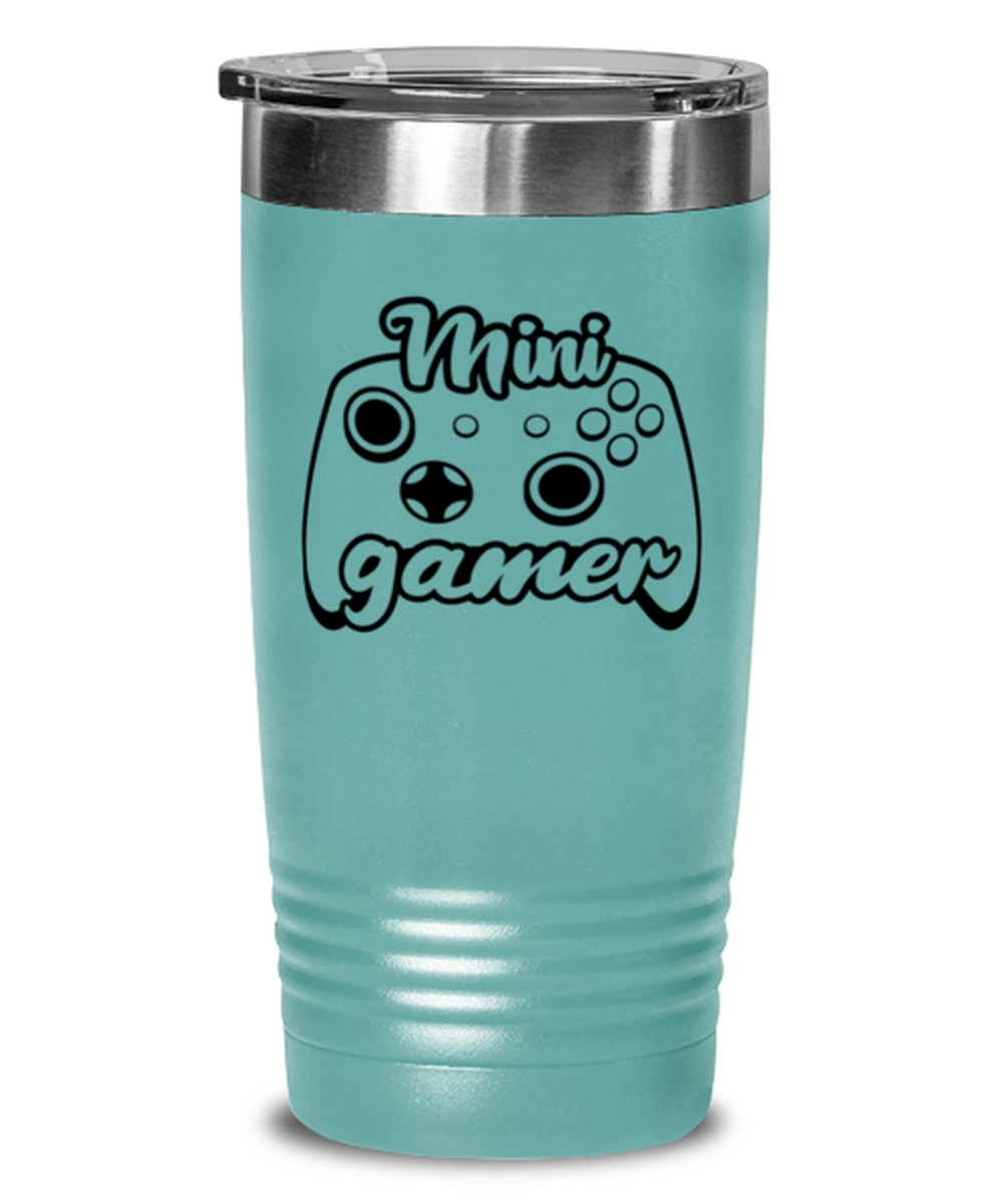 Mini gamer , teal Tumbler 20oz. Model 60075
