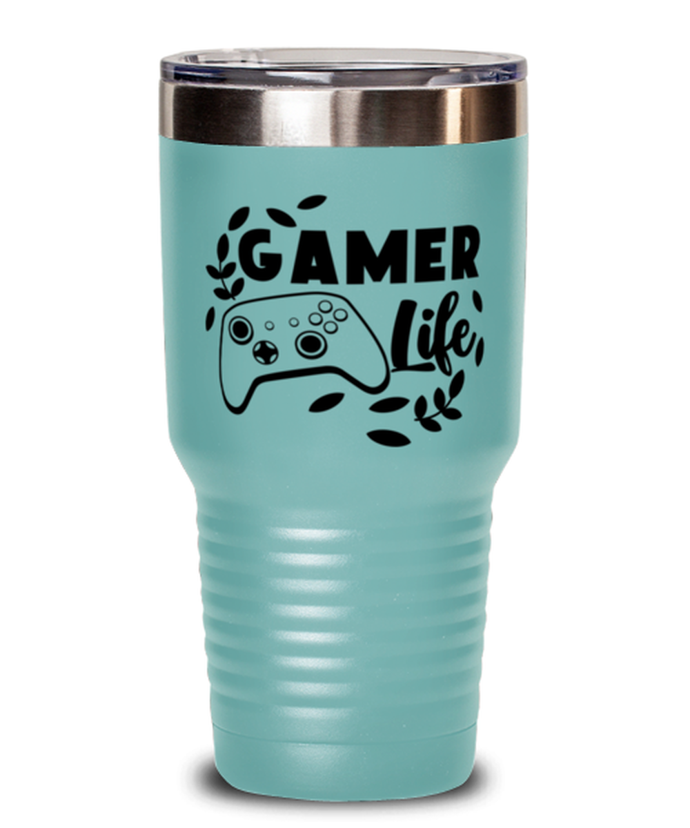 Gamer life , teal Tumbler 30oz. Model 60075