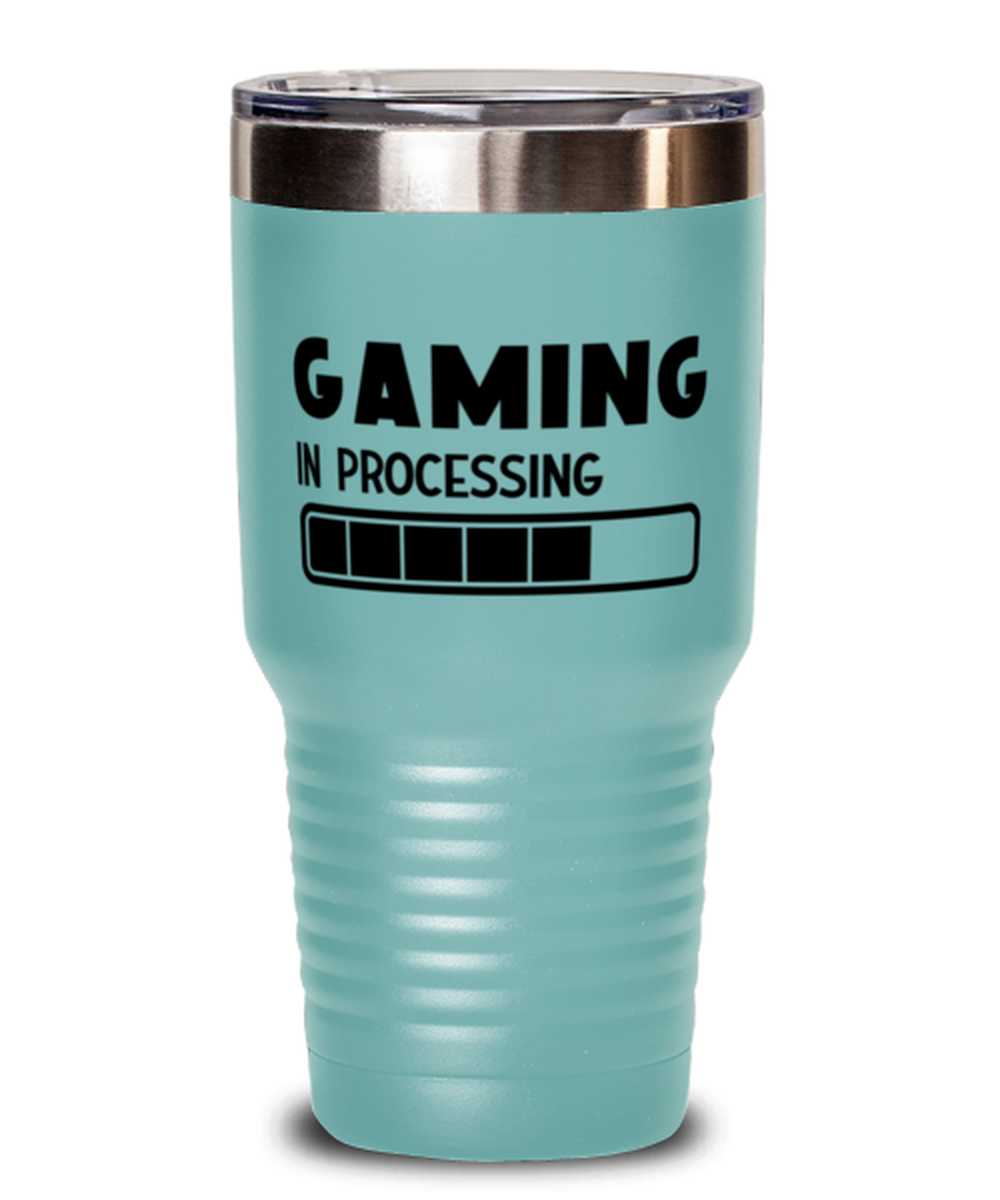 Gaming in processing , teal Tumbler 30oz. Model 60075