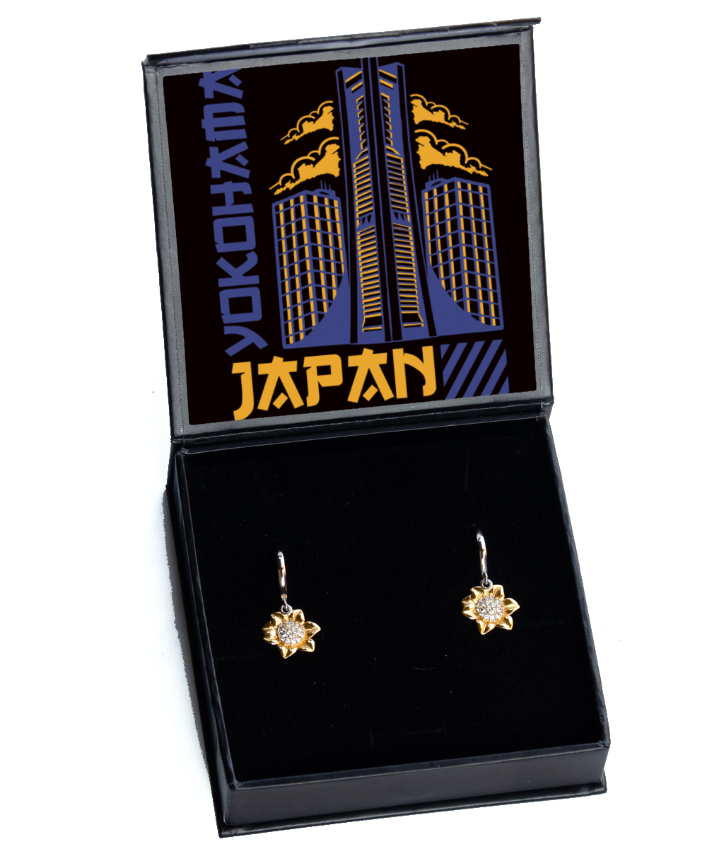Yokohama, Sunflower Earrings. Model 60083
