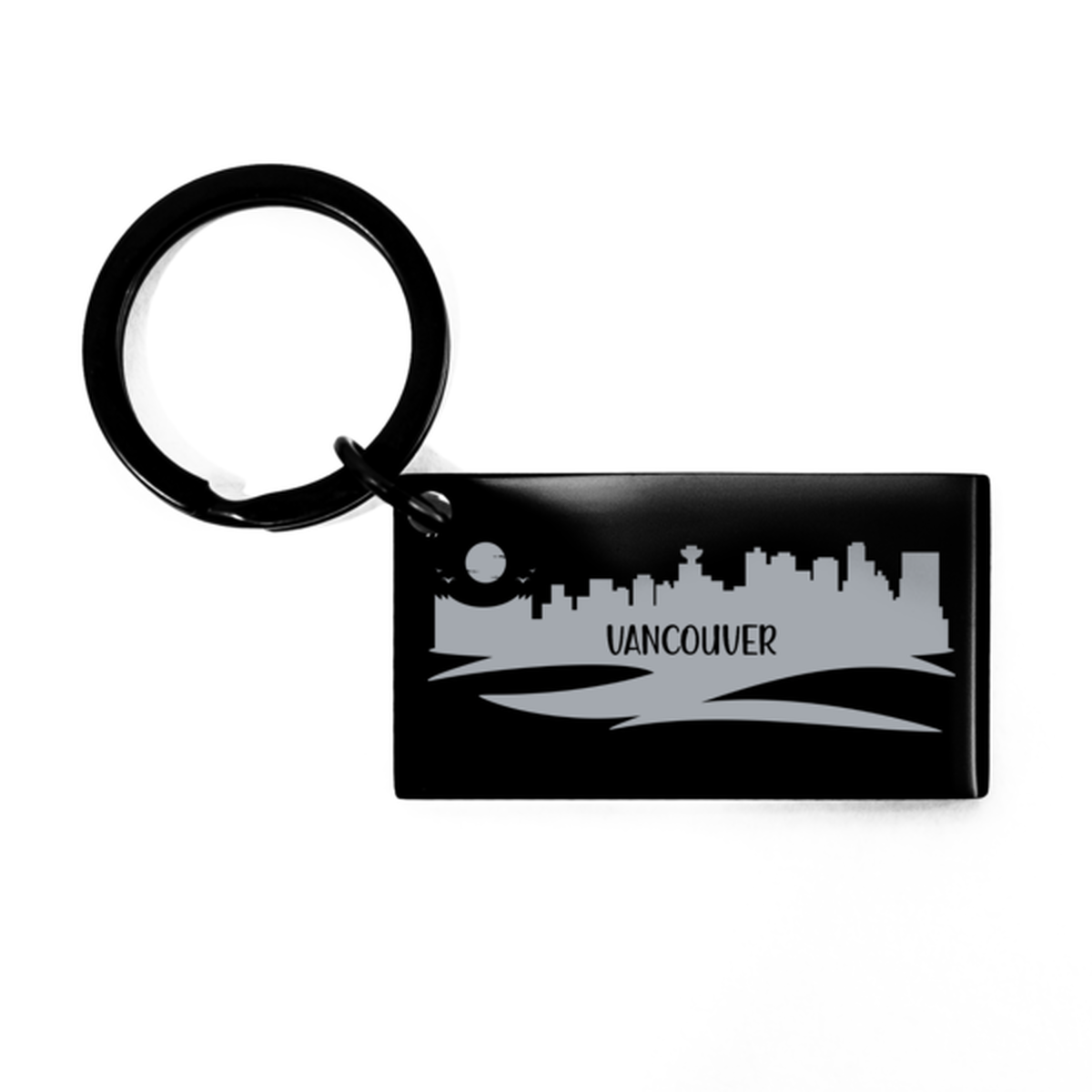 Vancouver Skyline silhouette, KeyChain. Model 60086