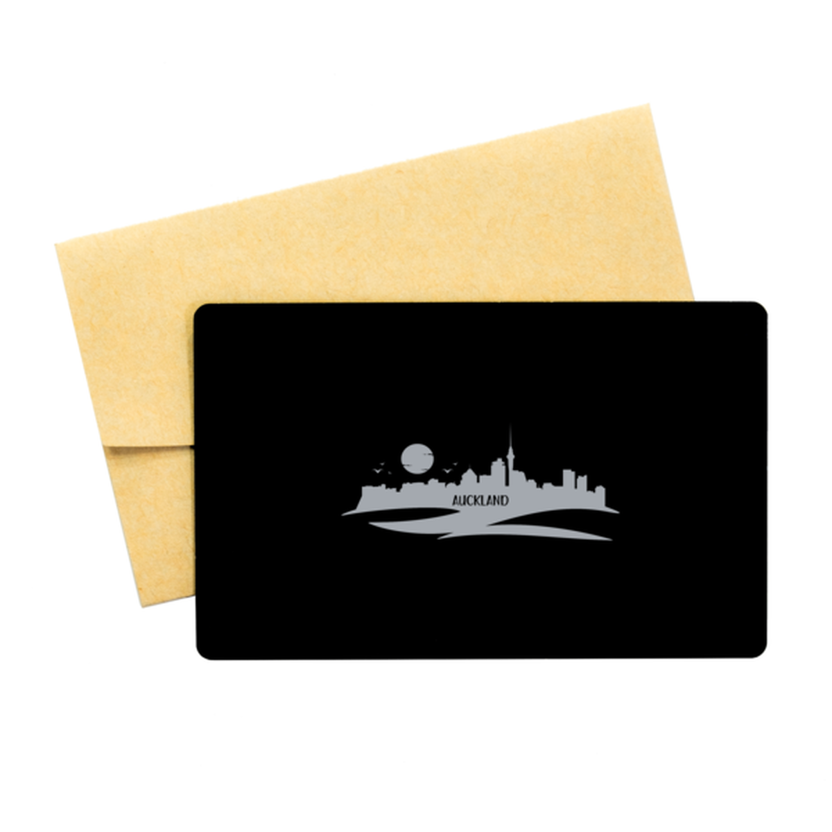 Auckland Skyline Silhouette, Wallet Card . Model 60088
