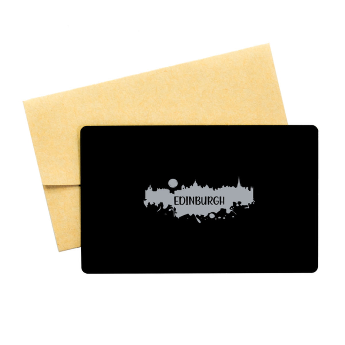 Edinburgh Skyline silhouette, Wallet Card . Model 60088