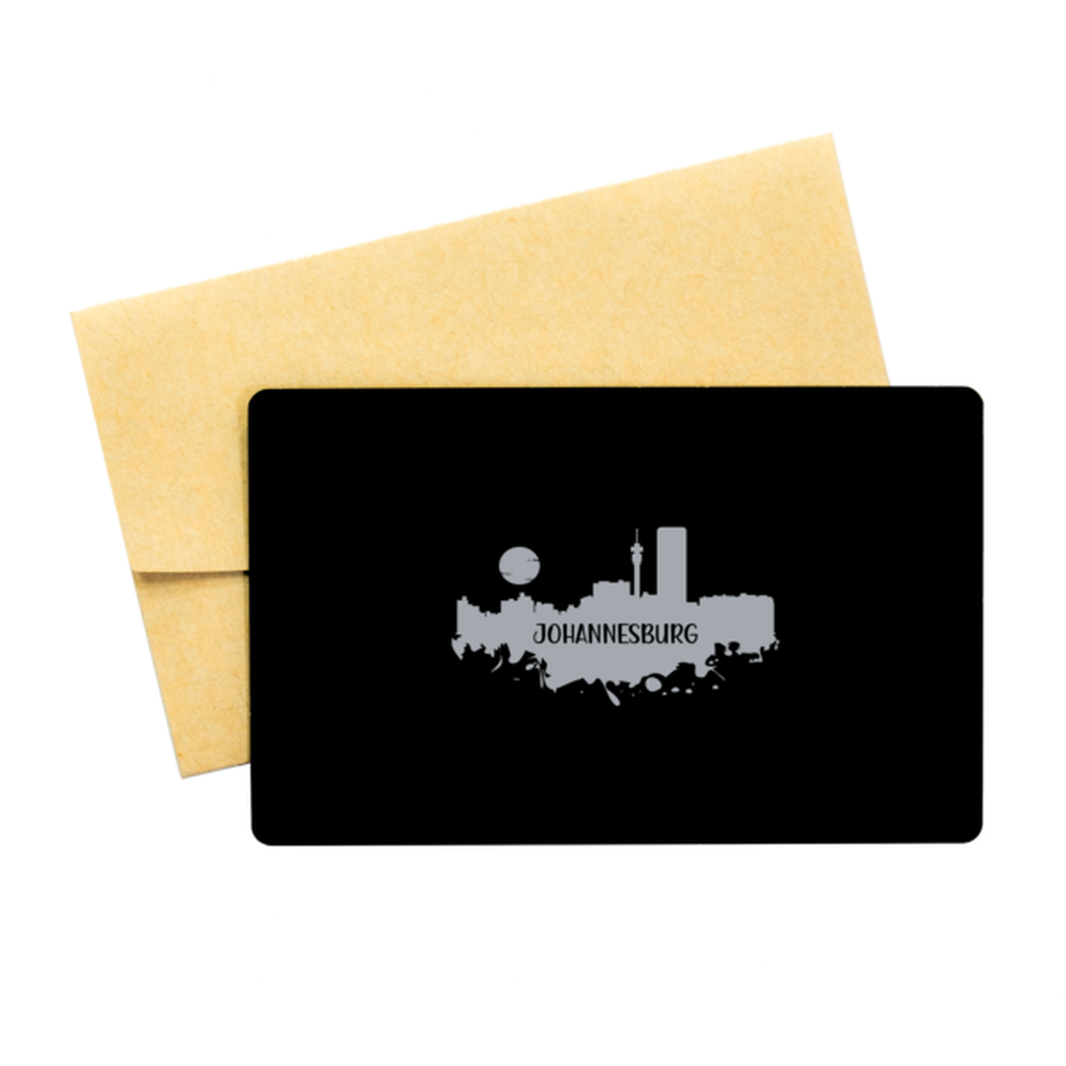 Johannesburg Skyline silhouette, Wallet Card . Model 60088