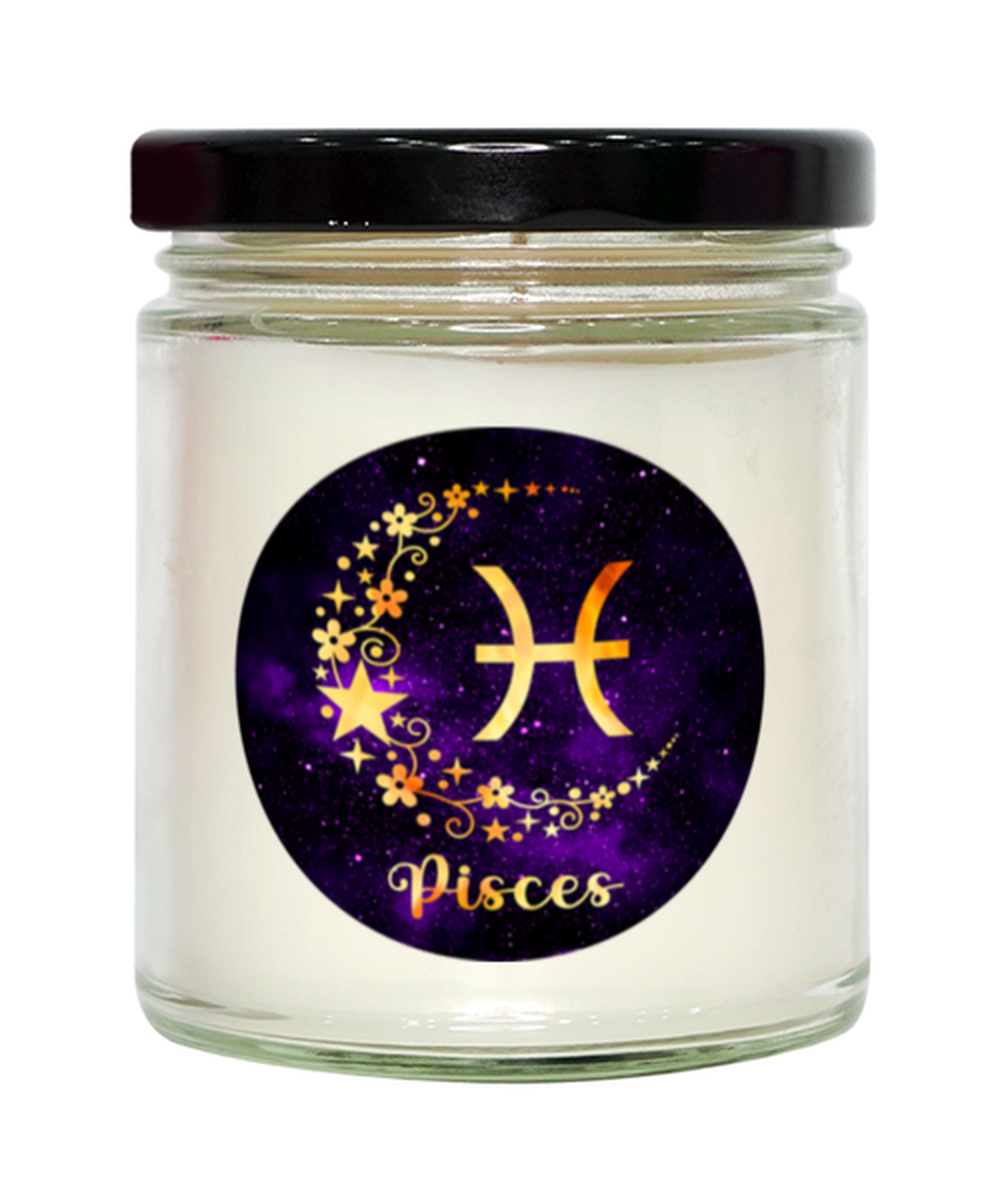 Pisces Zodiac Sign Horoscope, Vanilla candle. Model 60085