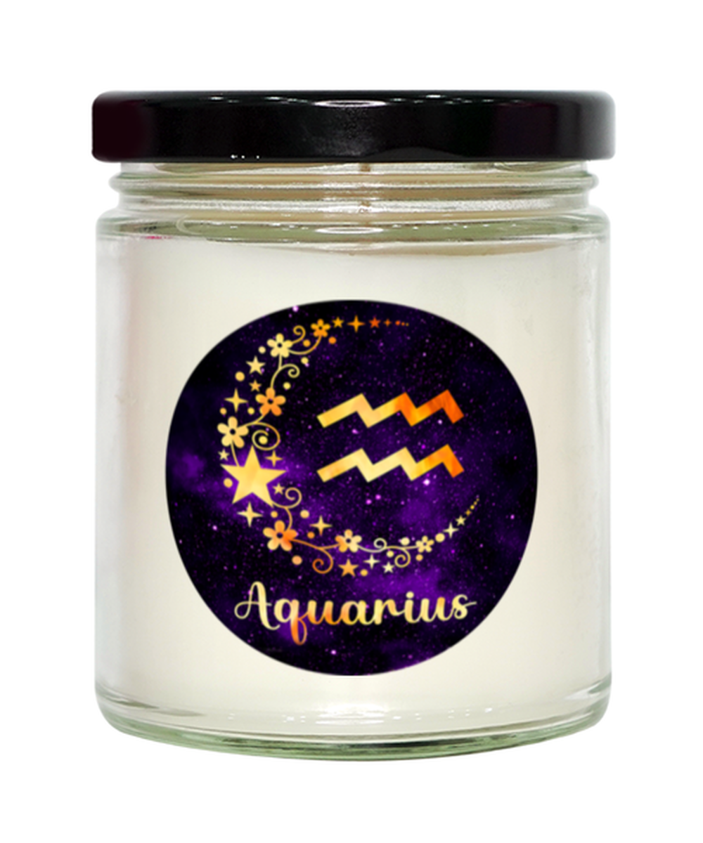 aquarius Zodiac Sign Horoscope, Vanilla candle. Model 60085