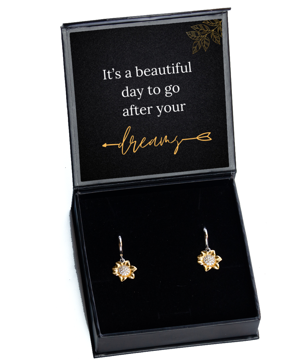 Adorn Your Ears with Positivity - Inspirational Earrings Collection, Sunflower Earrings. Model 60093