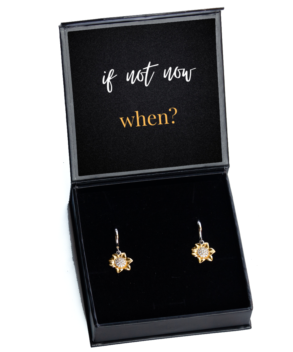 Adorn Your Ears with Purpose - Inspirational Earrings Set, Sunflower Earrings. Model 60093