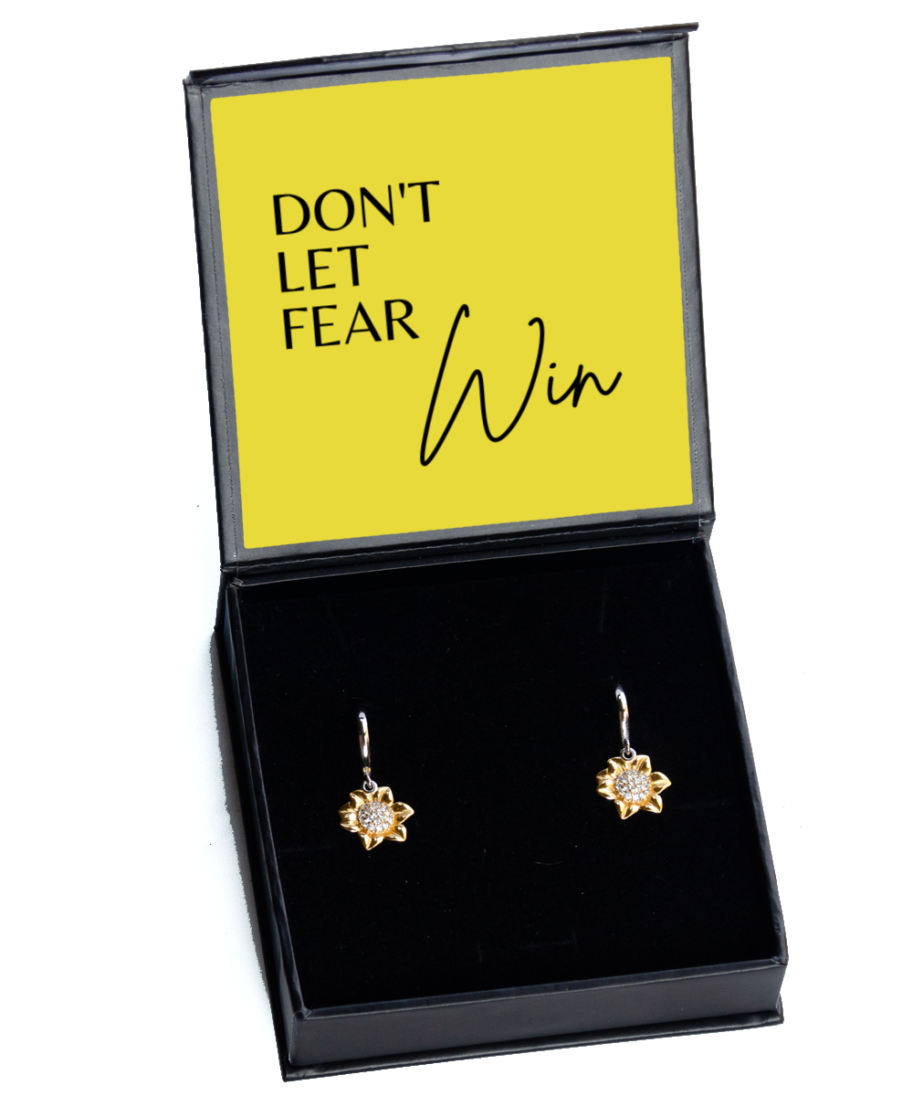 Adorn Your Ears with Motivation: Inspirational Earrings, Sunflower Earrings. Model 60094 - special gifts for any occasion for daughter, gifts for mother, wife, girlfriend or sisters