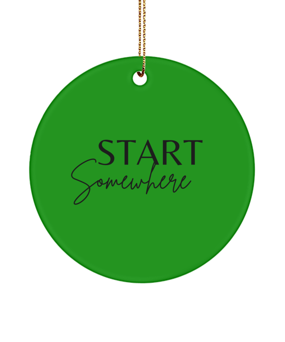 Believe in the Magic of Christmas, green , Motivational Inspirational Christmas Holiday Ornament. Model 60096